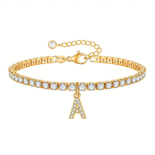 A-Z Diamond Initial Tennis Bracelet