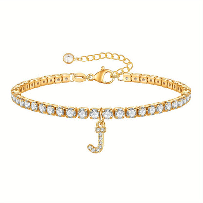 A-Z Diamond Initial Tennis Bracelet