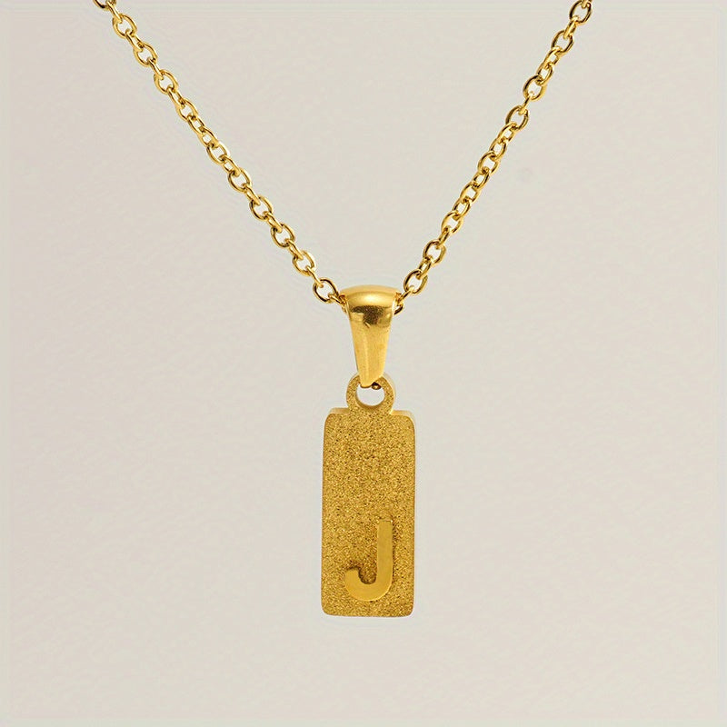 A-Z Gold Block Initial Necklace