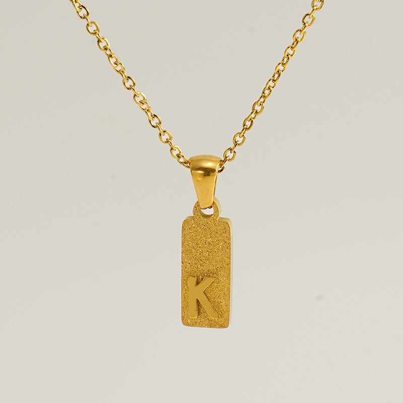 A-Z Gold Block Initial Necklace