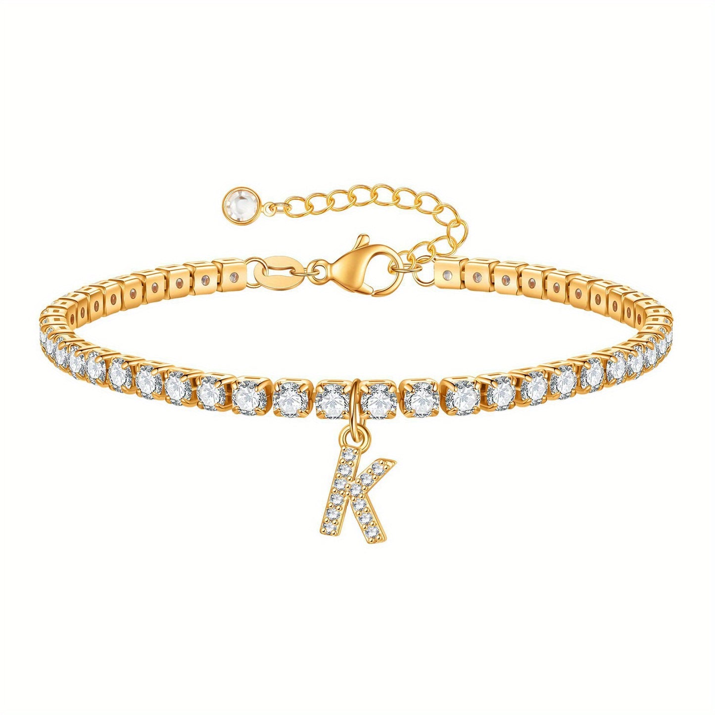 A-Z Diamond Initial Tennis Bracelet
