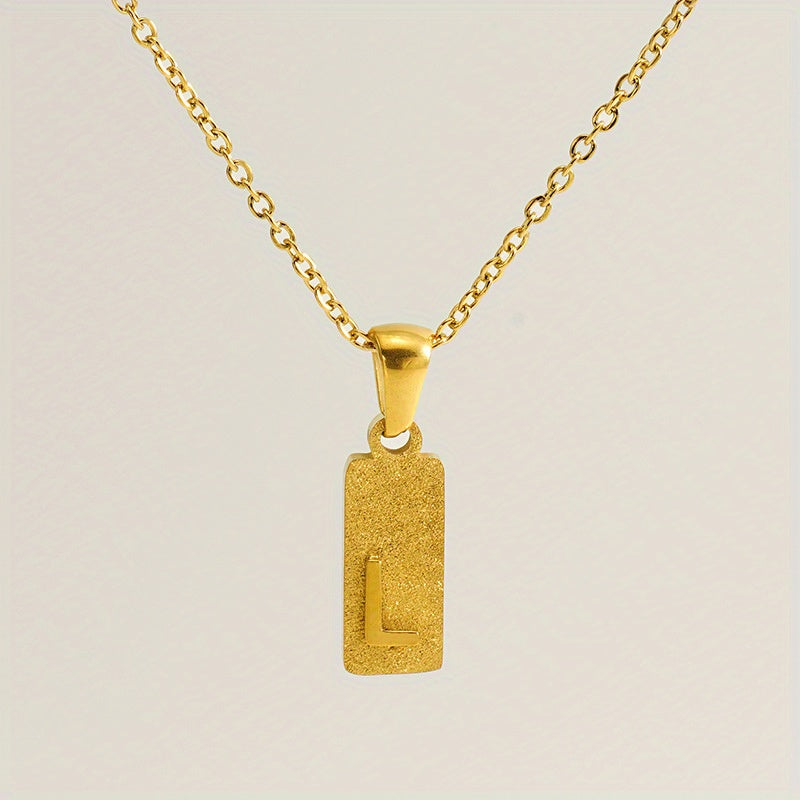 A-Z Gold Block Initial Necklace