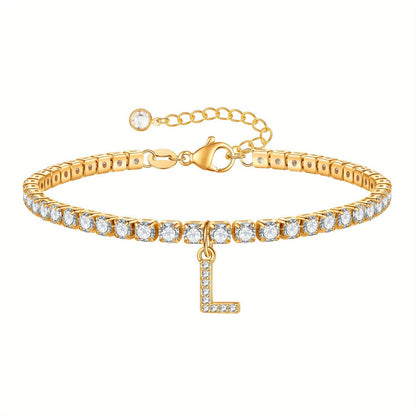 A-Z Diamond Initial Tennis Bracelet