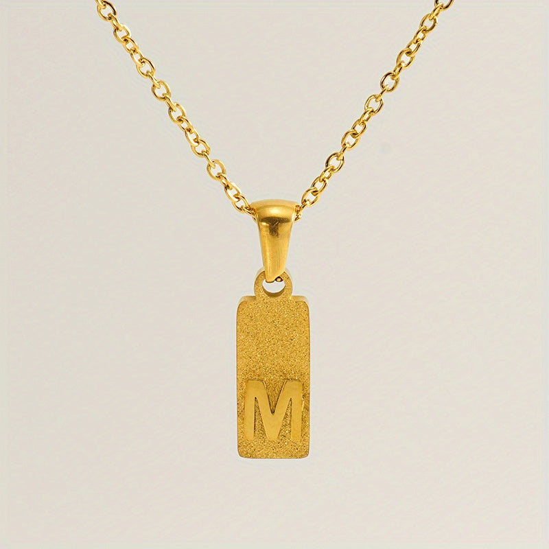 A-Z Gold Block Initial Necklace