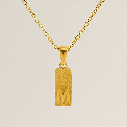 A-Z Gold Block Initial Necklace