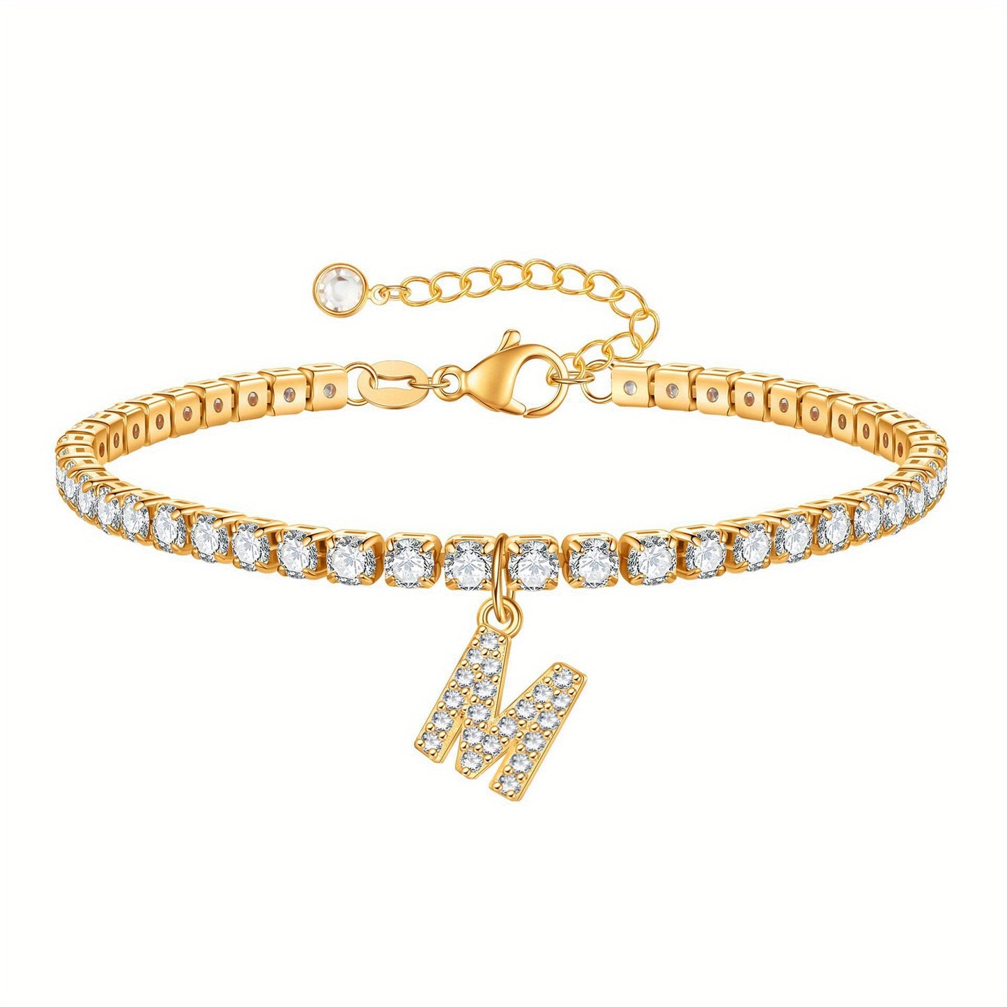 A-Z Diamond Initial Tennis Bracelet