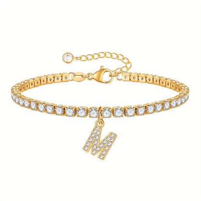 A-Z Diamond Initial Tennis Bracelet