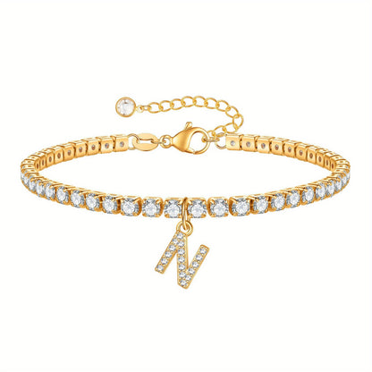 A-Z Diamond Initial Tennis Bracelet