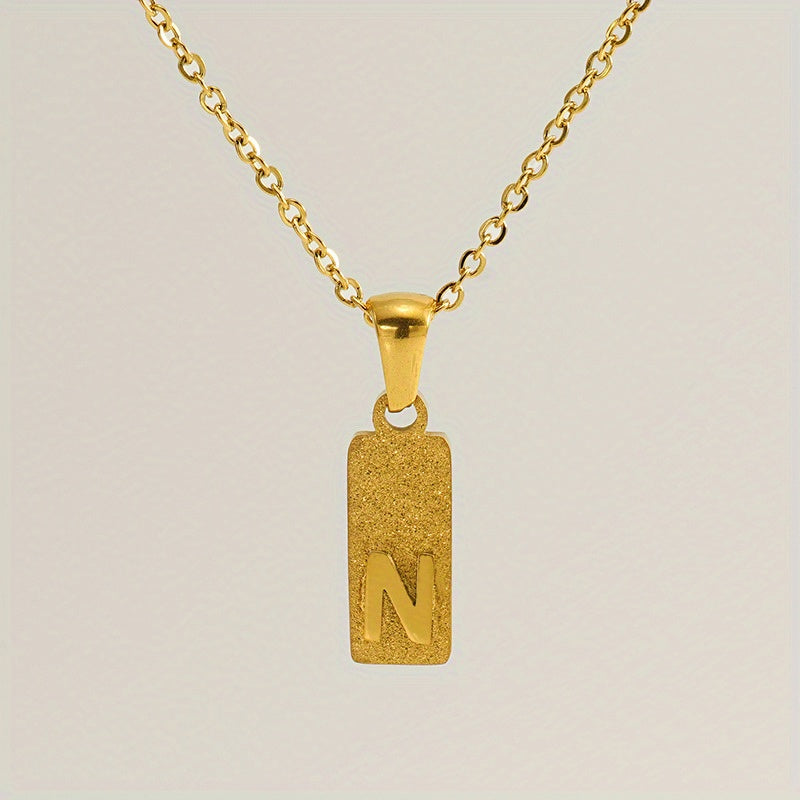 A-Z Gold Block Initial Necklace