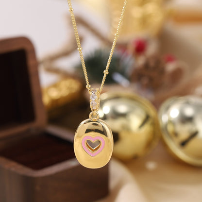 Pink Heart Initial Necklace