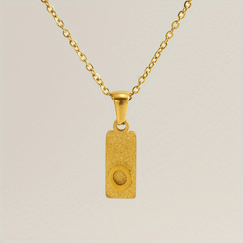 A-Z Gold Block Initial Necklace