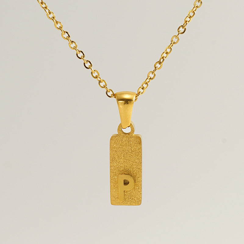A-Z Gold Block Initial Necklace
