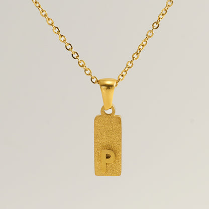 A-Z Gold Block Initial Necklace