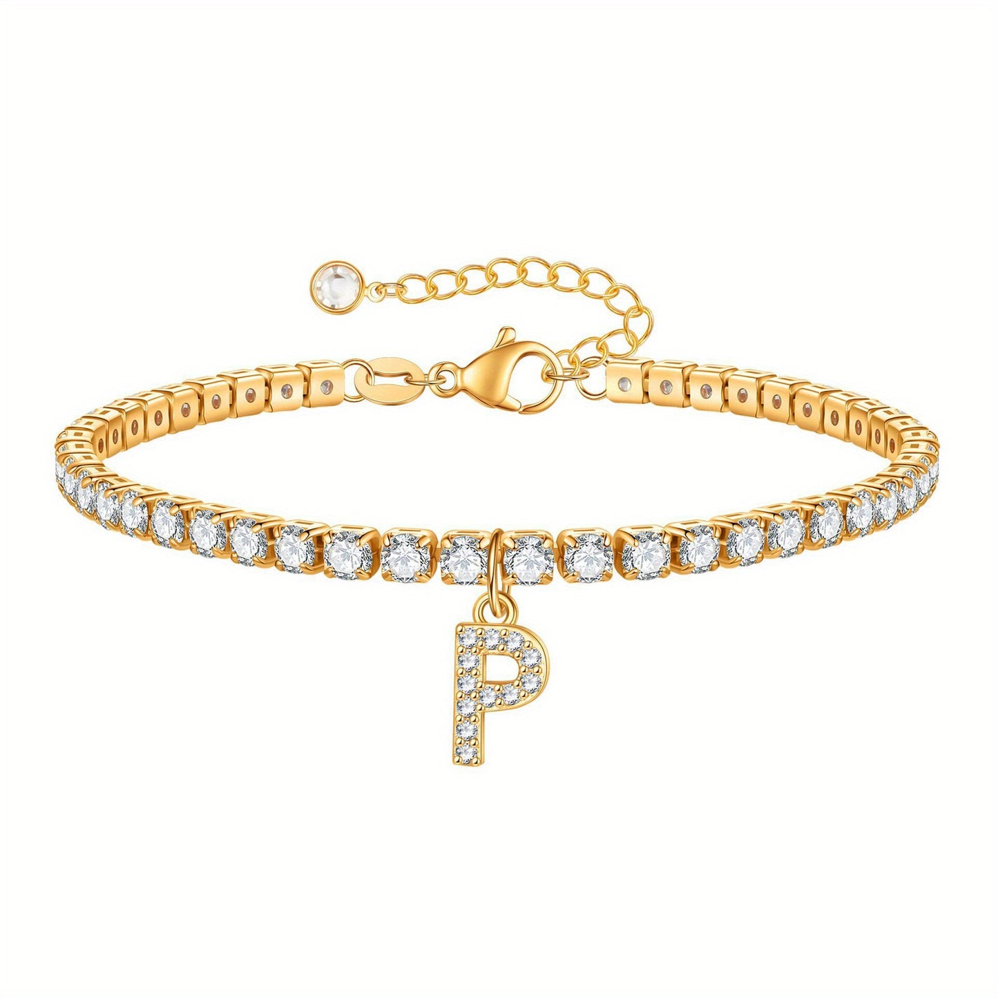 A-Z Diamond Initial Tennis Bracelet