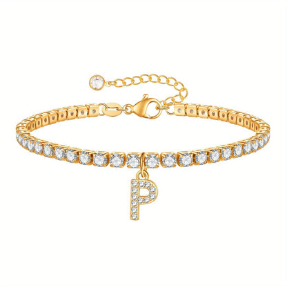 A-Z Diamond Initial Tennis Bracelet