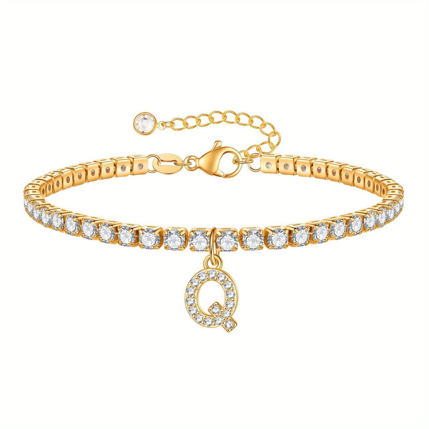 A-Z Diamond Initial Tennis Bracelet