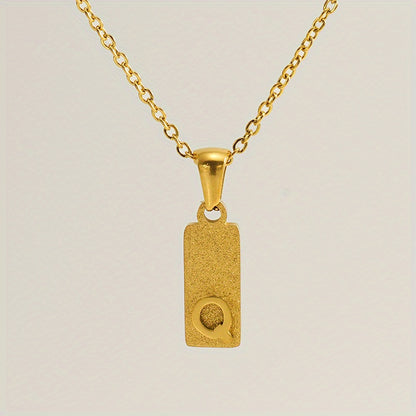 A-Z Gold Block Initial Necklace