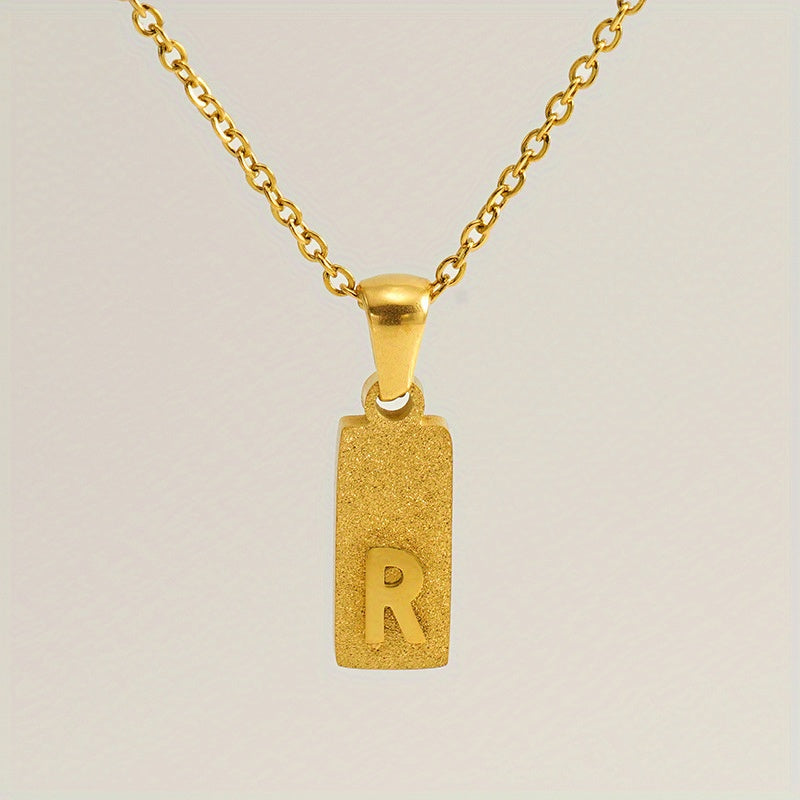 A-Z Gold Block Initial Necklace