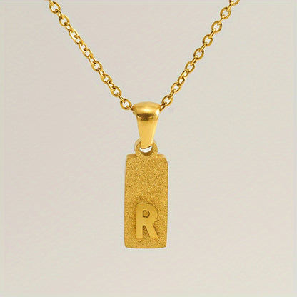 A-Z Gold Block Initial Necklace