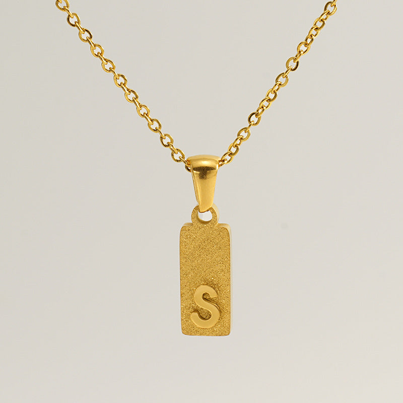 A-Z Gold Block Initial Necklace