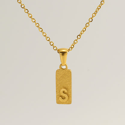 A-Z Gold Block Initial Necklace