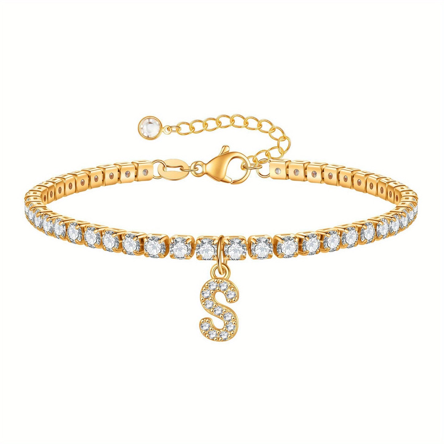 A-Z Diamond Initial Tennis Bracelet