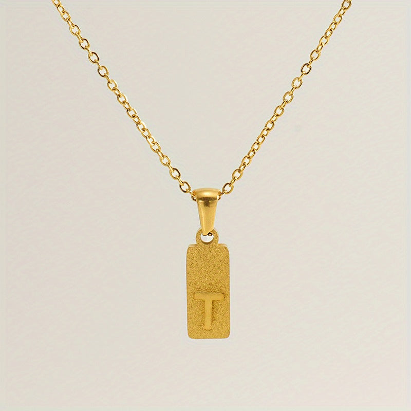 A-Z Gold Block Initial Necklace