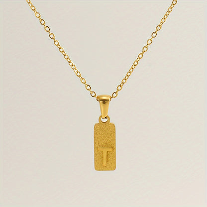 A-Z Gold Block Initial Necklace