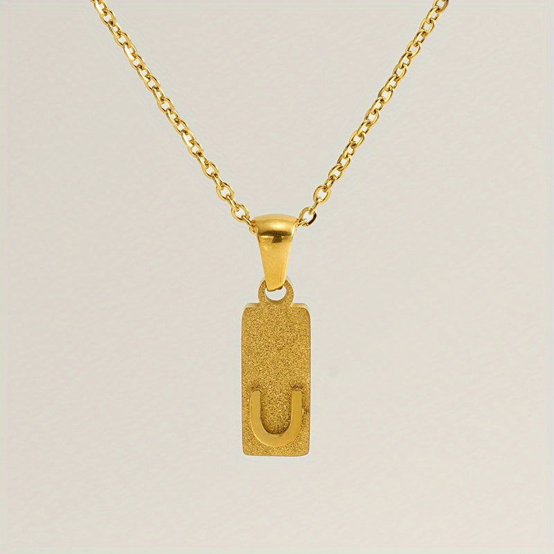 A-Z Gold Block Initial Necklace