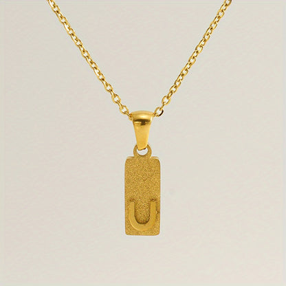 A-Z Gold Block Initial Necklace