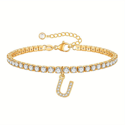 A-Z Diamond Initial Tennis Bracelet