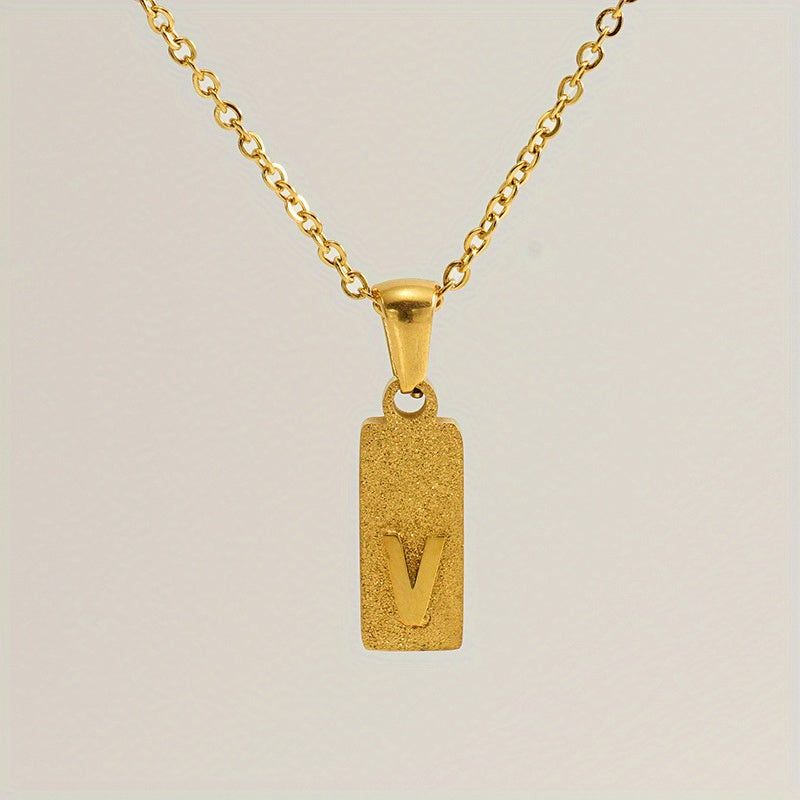 A-Z Gold Block Initial Necklace