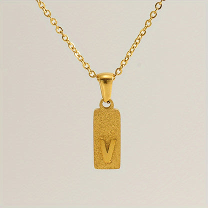 A-Z Gold Block Initial Necklace
