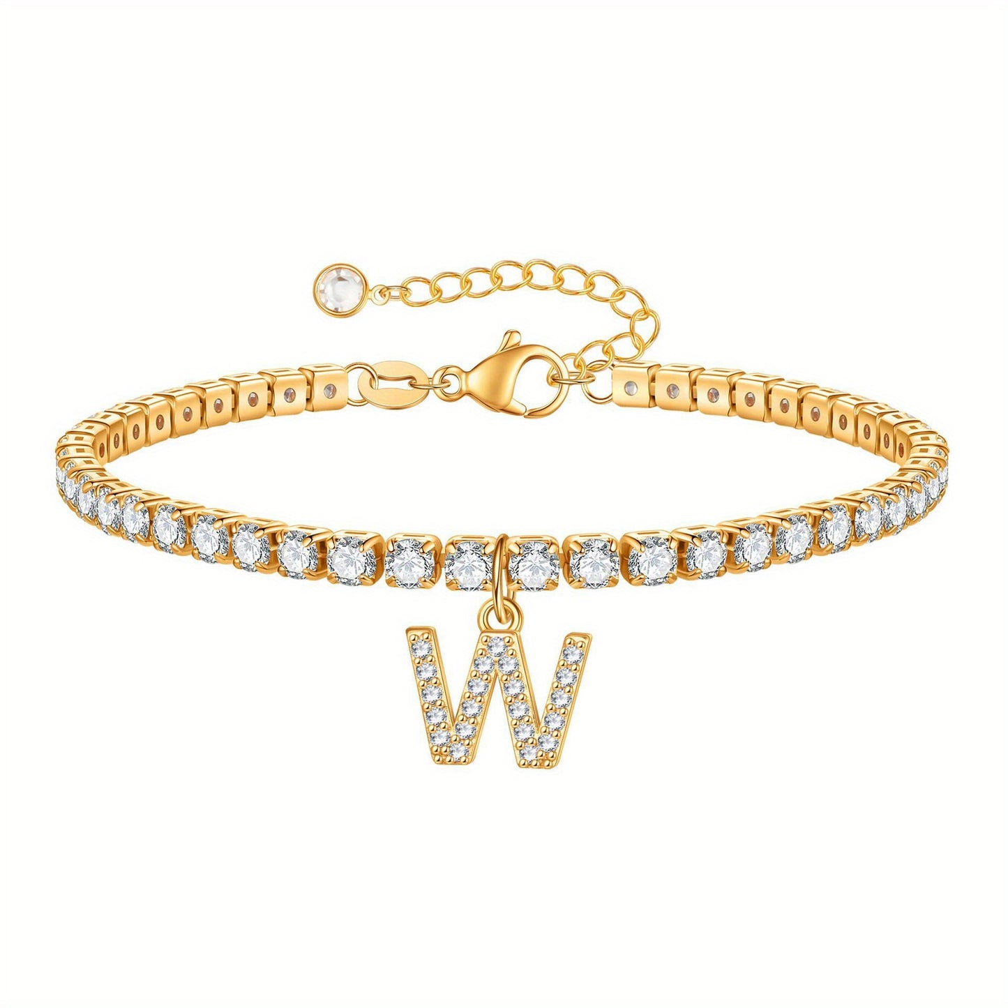A-Z Diamond Initial Tennis Bracelet