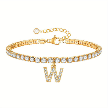A-Z Diamond Initial Tennis Bracelet