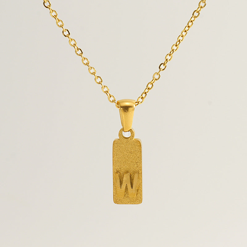 A-Z Gold Block Initial Necklace