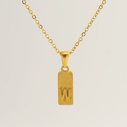 A-Z Gold Block Initial Necklace