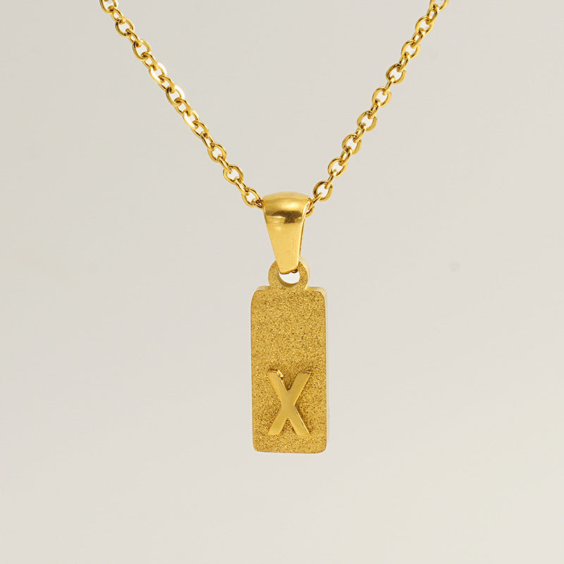 A-Z Gold Block Initial Necklace