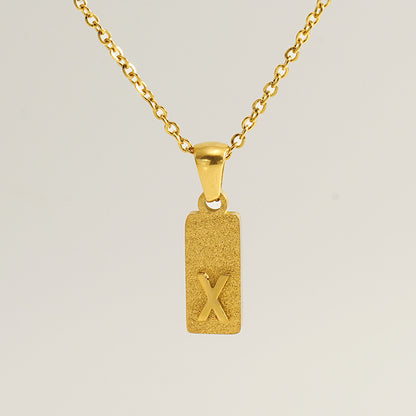 A-Z Gold Block Initial Necklace