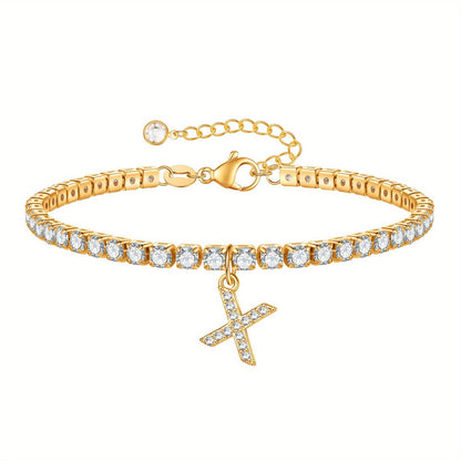 A-Z Diamond Initial Tennis Bracelet