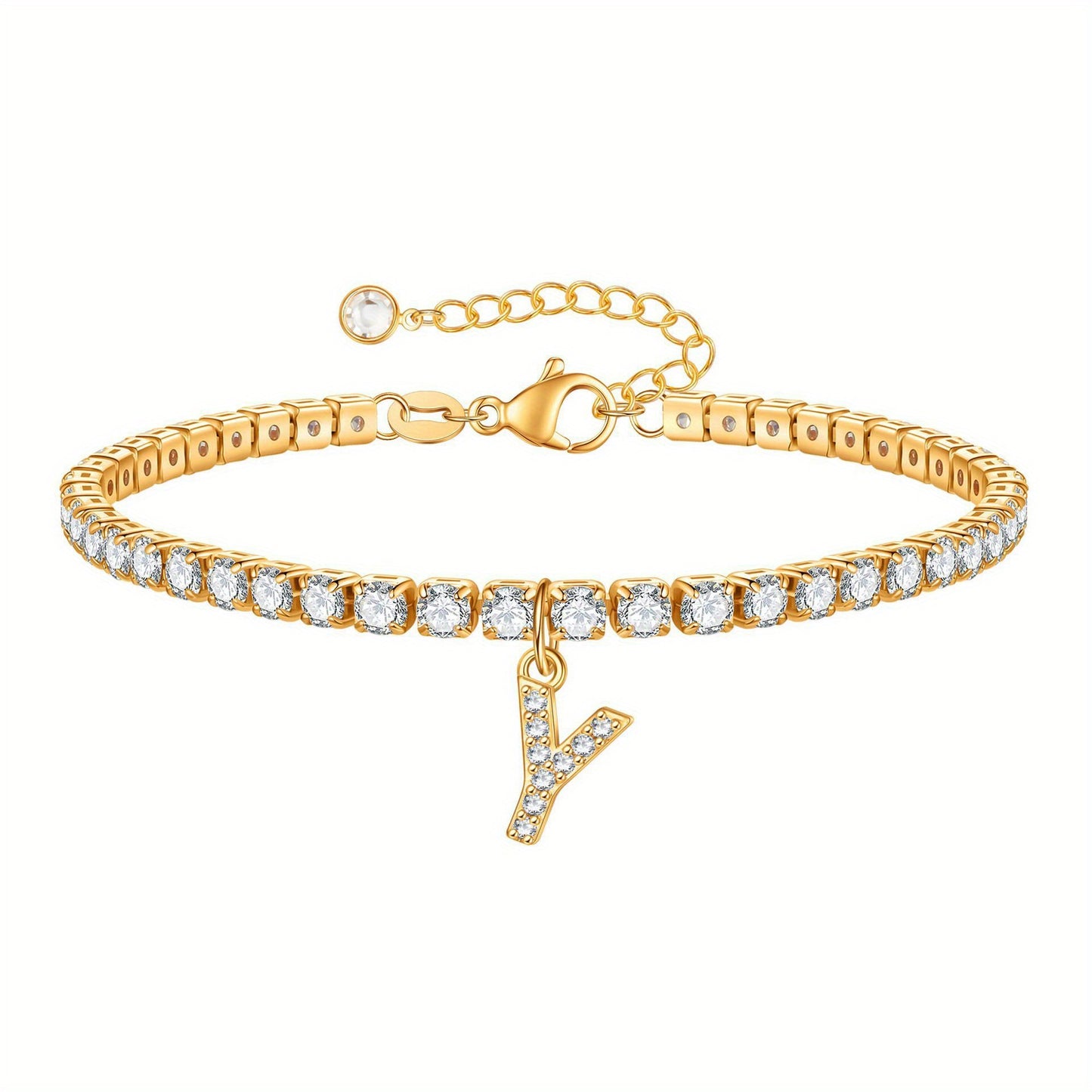 A-Z Diamond Initial Tennis Bracelet