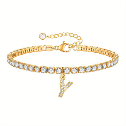 A-Z Diamond Initial Tennis Bracelet