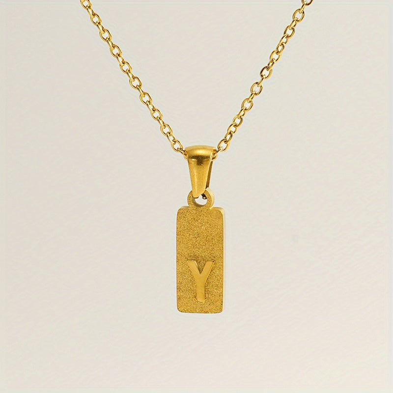 A-Z Gold Block Initial Necklace