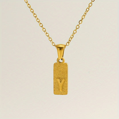 A-Z Gold Block Initial Necklace
