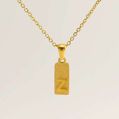 A-Z Gold Block Initial Necklace