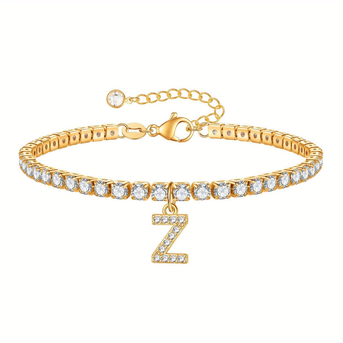 A-Z Diamond Initial Tennis Bracelet
