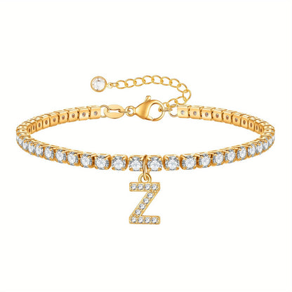 A-Z Diamond Initial Tennis Bracelet