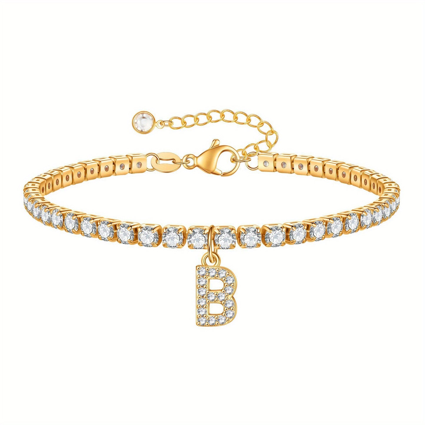 A-Z Diamond Initial Tennis Bracelet