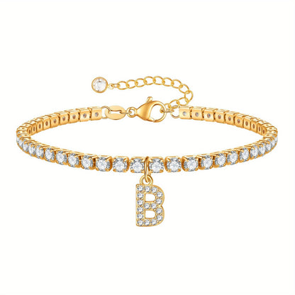 A-Z Diamond Initial Tennis Bracelet