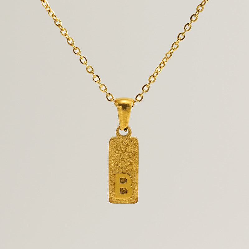 A-Z Gold Block Initial Necklace